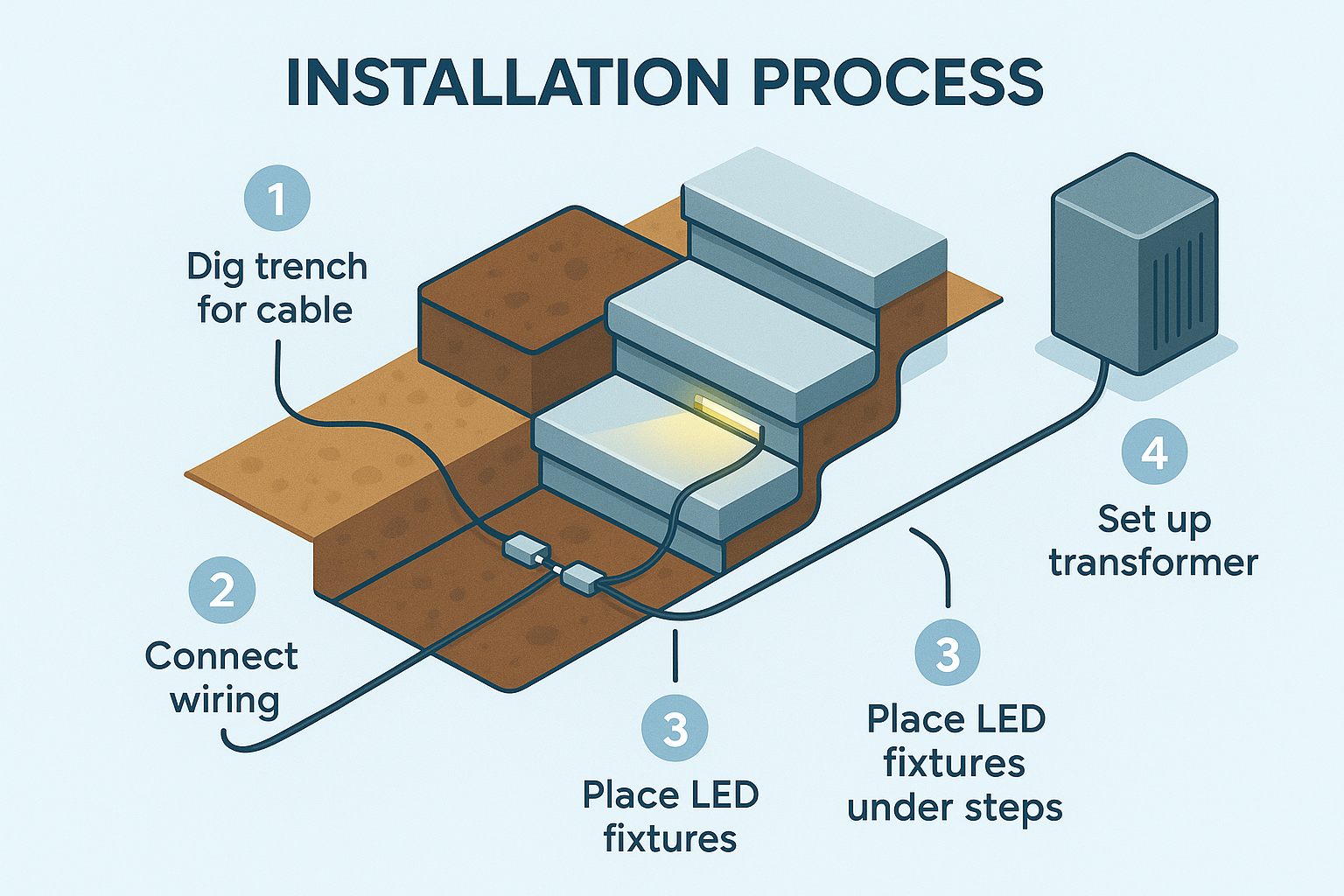 staircase lighting installation process